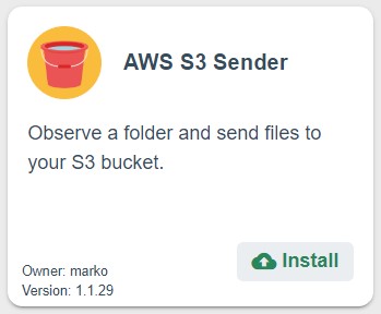 app AWS S3 sender