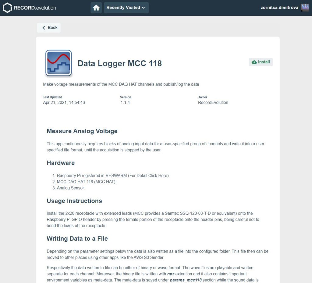 MCC logger app in app store